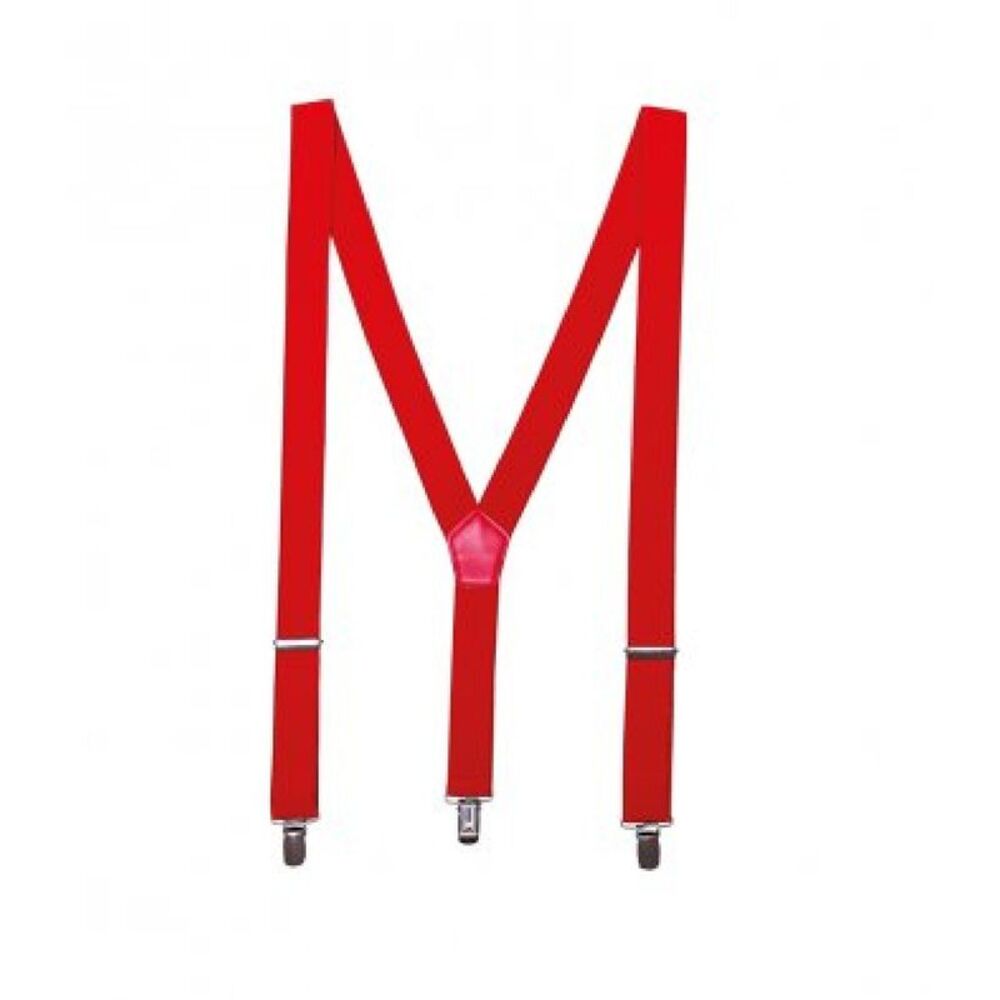 Premier Mens Clip On Braces / Red